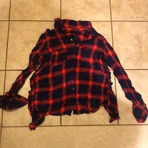 Francesca’s plaid open back top size small